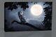 Owl Illuminated By Full Moon Canvas Wall Art Picture Print