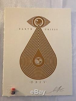 Obey Giant Earth Crisis Signed Numbered Letterpress Shepard Fairey Banksy Kaws