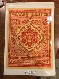 Obey Shepard fairey Peace Justice Mandala Screen Print Kaws Cleon Peterson Faile