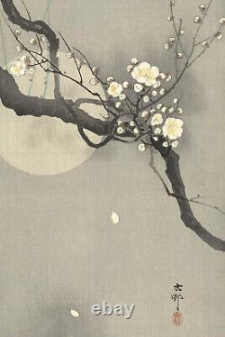Ohara Koson Plum Blossom and Full Moon (1936) Ukiyo-e Poster Painting Print