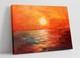 Orange Sunset Seascape Home Decor Deep Framed Canvas Wall Art Picture Print