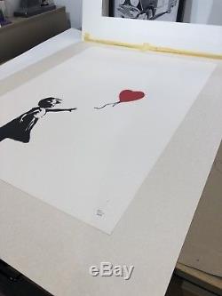 Original Banksy'Girl With Balloon' Unsigned Print With COA