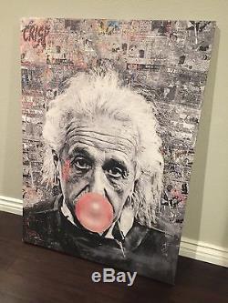 Original CRISP Albert Einstein Canvas Money Bazooka Street Pop art Kaws Banksy