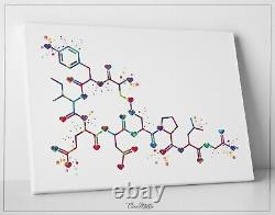 Oxytocin LOVE Molecule Heart Watercolor Print Medical Art Love Molecule Art-1531