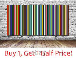 PAUL SMITH STYLE RETRO STRIPES CANVAS WALL ART PRINT Ready To Hang