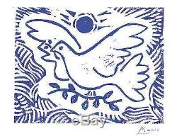 Pablo Picasso Orig Ltd Ed Print Blue Dove of Peace HandSigned withCOA (unframed)