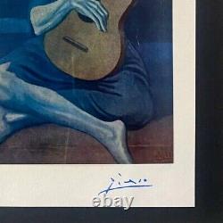 Pablo Picasso+ Original 1954 + Signed + Framed Colorplate The Old Guitarist