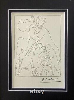 Pablo Picasso Original 1954 Signed'ovidio' Gravure Matted To Be Framed At 8x10