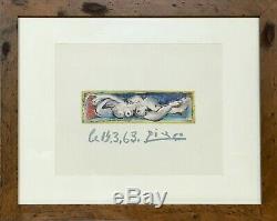 Pablo Picasso Original Lithograph On Paper Plate Signed Custom Framed Coa