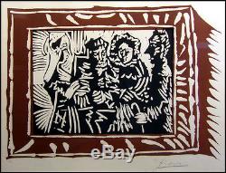 Pablo Picasso Scene FamilialeFamily Scene, B. 370 Hand signed Original linocut