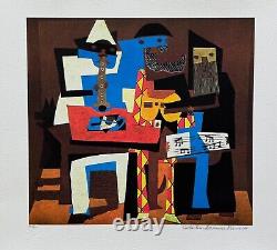Pablo Picasso THREE MUSICIANS Estate Signed Limited Edition Art Giclee 26 x 20