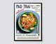 Pad Thai Thai Cuisine Vintage Graphic Poster, Asian Food Wall Art Print