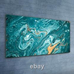 Painting Abstract Turquoise Liquid Glass Print 120x60 Photo Wall Art Home Decor