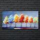 Painting Trees Colourful Glass Print 140x70 Picture Wall Photo Home Decoration