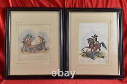 Pair Thomas Kelly Battle of Waterloo Framed Engravings British Museum