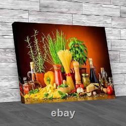 Pasta Herbs and Spices Kitchen Canvas Wall Art Picture Print