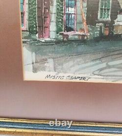 Paul N. Norton Mystic Seaport Vintage Watercolor Print Signed & Framed 1964