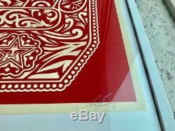 Peace Fingers Red Shepard Fairey Obey Print Signed & Numbered 18 x 24 inch