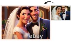 Personalised Cartoon Animation, Cartoon Portrait From Photo Framed Ready-to-Hang