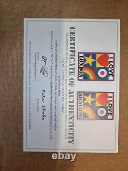 Peter blake- I Love Recycling Signed Tin Plate With Certificate Of Authenticity