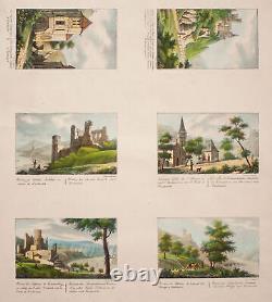 Pierre langlumé 6 views of Bacharach-colorierte Lithograph-O. J