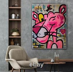 Pink Panther Graffiti Art Framed Canvas Paper Picture Print Art Wall Art Valley