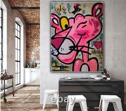Pink Panther Graffiti Art Framed Canvas Paper Picture Print Art Wall Art Valley