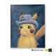 Pokémon × Van Gogh Museum Pikachu -grey Felt Hat Canvas Wall Art