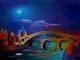 Pontypridd Moonlight Memories Signed Canvas. 40x60cm By Christopher Langley