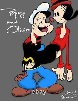 Popeye & Olive Oil Poster A4, A3, A2, A1, A0 /canvas Framed Finished Art Home Decor
