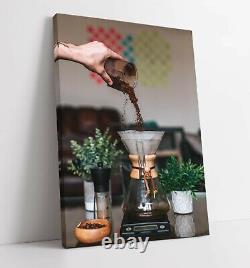 Pouring Coffee Photo -deep Framed Canvas Wall Art Picture Print- Kitchen