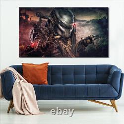 Predator Framed Canvas Print Alien Vs Predator Movie Wall Art