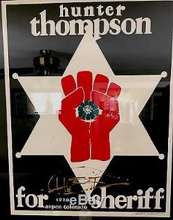 RARE Signed Hunter S. Thompson for Sheriff Thomas W. Benton Silkscreen Gonzo