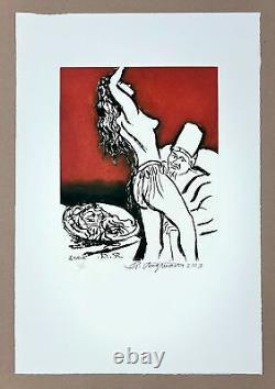 RAUL ANGUIANO Mexican Artist Muralist Original Hand-Signed Engraving Salome