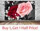 Red Rose Canvas Wall Art Print Ready To Hang Pink Floral Canvas Picture