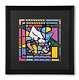 Romero Britto Large Sugar Cat Framed Print Discontinued With Black Frame Black