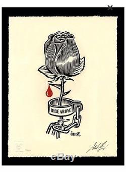 ROSE SHACKLE STENCIL Signed & Numbered Letterpress Print OBEY Free Shipping
