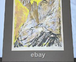 Rabbi Blowing the Shofar Print Signed 54/200 Art Jewish