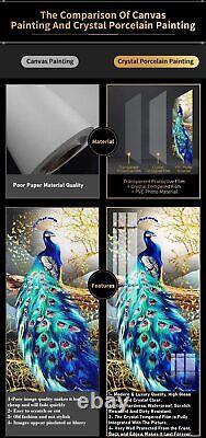 Radiant Halo Peacock Aluminium Framed With Glass Modern & Luxury Large Pain