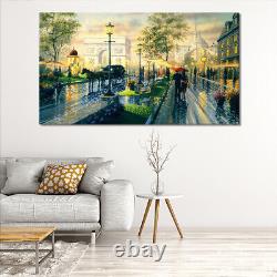 Rainy Day In Paris Canvas Print Arc De Triomphe Colourful French Wall Art