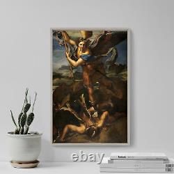 Raphael Saint Michael Vanquishing Satan (1518) Photo Poster Painting Art Print