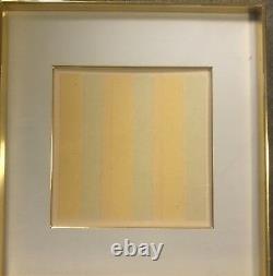 Rare AGNES MARTIN lithograph 1978 FIFTY SMALL PAINTINGS, gilt framed, glued down