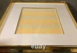 Rare AGNES MARTIN lithograph 1978 FIFTY SMALL PAINTINGS, gilt framed, glued down