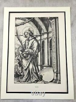 Rare Antique Print Holbein Stained Glass Window St Etienne Abbey Caen France