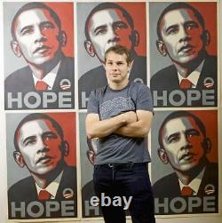 Rare Obama Hope Print by Shepard Fairey 24 X 36 2008 Signed Thick Paper