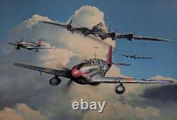 Red Tail Escort by Richard Taylor signed by 6 Tuskegee Airmen with Charles McGee