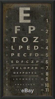 Restoration Vintage Eye Chart Letters Museum Quality Industrial Hardware $185