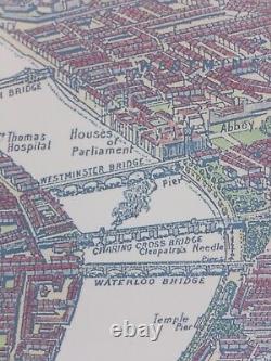 Restored Antique Victorian Map Of The River Thames