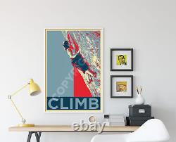 Rock Climbing Art Print'Hope' Poster Gift Bouldering, Mountain Climbing