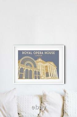 Royal Opera House London Travel Poster Framed Vintage Bucket List Prints